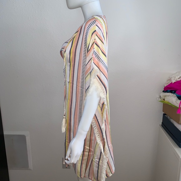 Striped cotton fringe poncho from Bloomingdales - Picture 2 of 7